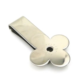 LOUIS VUITTON Money Clip Wallet Monogram Flower Metal Silver Men's 56088g
