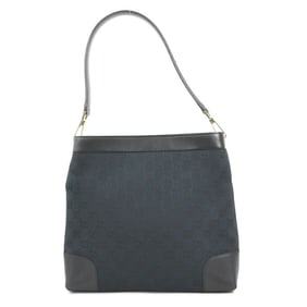 GUCCI Shoulder Bag GG Canvas Leather Black Silver Women's e60337g