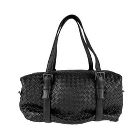 Bottega Veneta Shoulder Bag Intrecciato Leather Black Women's z5093