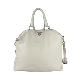 PRADA Shoulder Bag Handbag Leather White Women's z5138