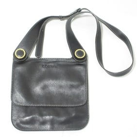 LOEWE Vintage Leather Shoulder Bag Black Women's