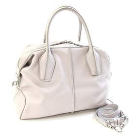 Tod's Handbag D-Styling Light Grey Leather Mini Boston for Women TOD'S