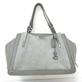 COACH Dreamer 36 Smooth Leather Suede 2way Tote Bag Shoulder 32316 Grey Women's