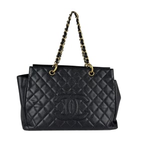 CHANEL handbag in caviar leather, black, for women, z5156