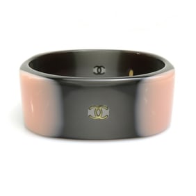 CHANEL bangle bracelet Coco mark resin black pink gold ladies w1157g