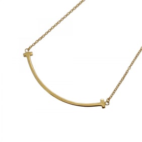 Tiffany Necklace T Smile Small 18KYG Yellow Gold Ladies
