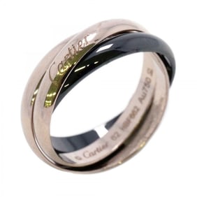 Cartier Ring Trinity 18KWG White Gold Ceramic Black #62 Men's