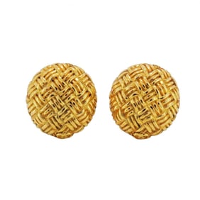 Chanel Earrings Coco Mark Circle GP Plated Gold Ladies