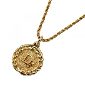 Christian Dior Necklace Circle GP Plated Gold Ladies