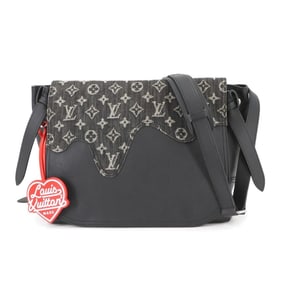 Louis Vuitton Monogram Drip Besace Tokyo Shoulder Bag Denim Taurillon Leather Noir M45971 RFID