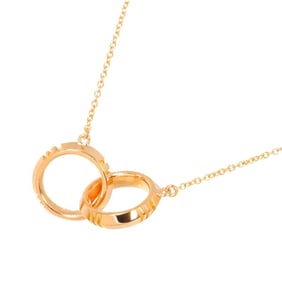 Tiffany & Co. Atlas X Closed Interlocking Necklace 45cm K18 PG Pink Gold 750