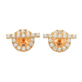 Hermes HERMES Finesse Diamond 0.92 0.92ct Earrings K18 PG Pink Gold 750 Pierced