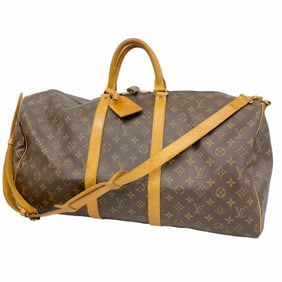 Louis Vuitton Boston Bag Monogram Keepall Bandouliere 55 M41414 Brown Men's Women's