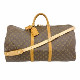 Louis Vuitton Boston Bag Monogram Keepall Bandouliere 60 M41412 Brown Men's Women's