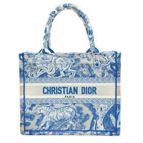 Christian Dior DIOR BO TOTE Book Tote Bag Toile de Jouy Handbag Medium (formerly Small) White Blue
