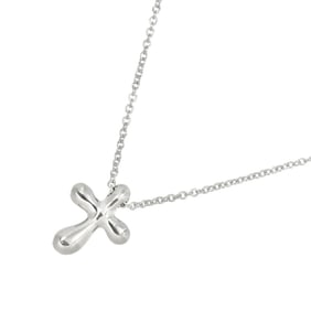 Tiffany & Co. Small Cross Necklace 40cm Pt Platinum