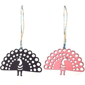 Hermes Petit H Bag Charm Peacock Togo/Epson Pink x Dark Purple