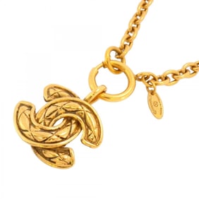 Chanel Necklace Coco Mark Matelasse GP Plated Gold Ladies
