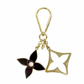 Louis Vuitton Keychain Monogram Flower Portocle Puzzle M65218 Gold Brown Ladies