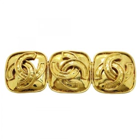 Chanel Brooch Coco Mark 3 Row GP Plated Gold Ladies