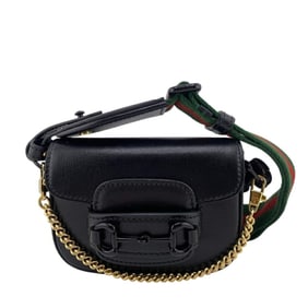 GUCCI 726863 2way shoulder bag mini horsebit travel pouch black