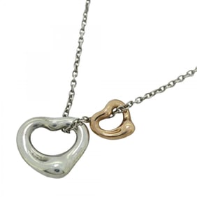 Tiffany Necklace Double Heart 18KPG Pink Gold Silver 925 Ladies