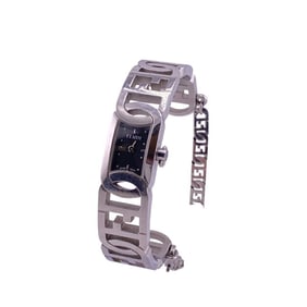 FENDI 3600L F Belt Watch Analog Digital Silver Women's