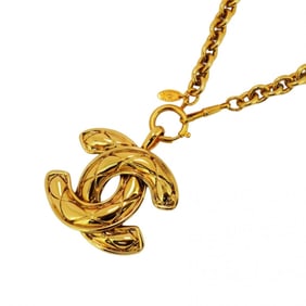Chanel Necklace Coco Mark Matelasse GP Plated Gold Ladies