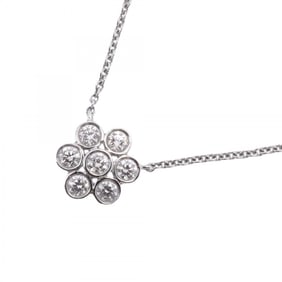 Tiffany Necklace Flower Motif Pt950 Platinum Diamond Ladies