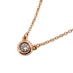 Tiffany Necklace by the Yard 1PD 18KPG Pink Gold Diamond 0.10ct Ladies