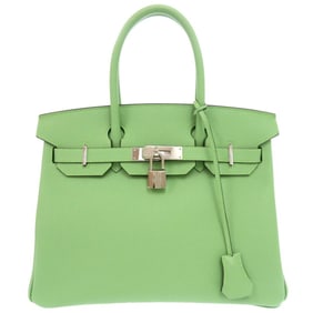 Like new Hermes Birkin 30 Epsom Vert Cricket Y stamp () Handbag Green 1160 HERMES