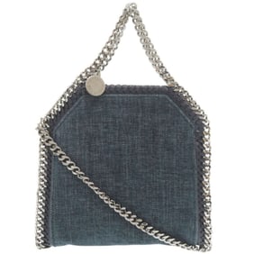 Like new Stella McCartney Falabella Tiny Polyester Cotton Blue Shoulder Bag 1254Stella