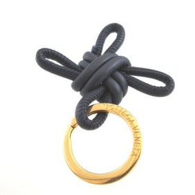 Bottega Veneta Knot Charm Leather Metal Navy Keychain 1233BOTTEGA VENETA