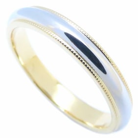 TIFFANY&Co. Tiffany Milgrain Ring, K18YG Yellow Gold xPt950 Platinum 293698