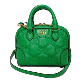 GUCCI Handbag GG Matelasse Mini Top Handle Bag Shoulder Marmont Green 727793 UM8HG 3773 Women's