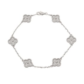 VAN CLEEF & ARPELS Sweet Alhambra Bracelet VCAR085700 Women's 18K White Gold WG