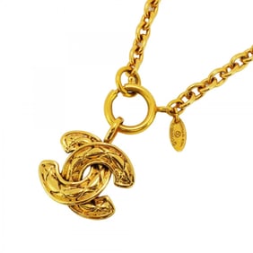 Chanel Necklace Coco Mark Matelasse GP Plated Gold Ladies