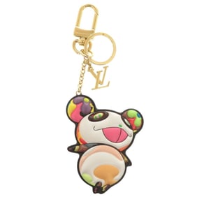 Unused Louis Vuitton LV x TM Keychain Superflat Takashi Murakami Collaboration M02467 Metal Leather