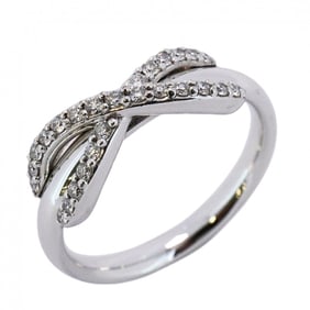Tiffany Infinity Ring 18KWG White Gold Diamond Size 5 Ladies