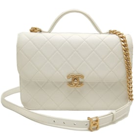 CHANEL Chain Shoulder AS2826 Bag Caviar Skin White 252755