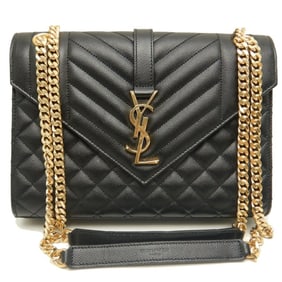 SAINT LAURENT Envelope 600185 Shoulder Bag Grain Leather Black 252749