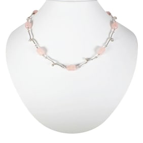 TIFFANY Tiffany 925 Rose Quartz Pendant Necklace