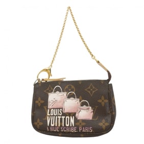 Louis Vuitton Pouch Monogram Bag Print Mini Pochette Accessoires M60245 Brown Pink Women's
