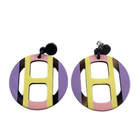 HERMES Hermes H-Equipe Serie Earrings, Rings, Single or Double Ears, Multicolor, Women's