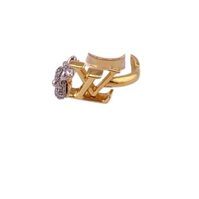 LOUIS VUITTON M1093M Rhinestone Ring, Fashion, Gold, Women's