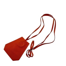 HERMES Hermes Crochet Necklace High Chain Orange