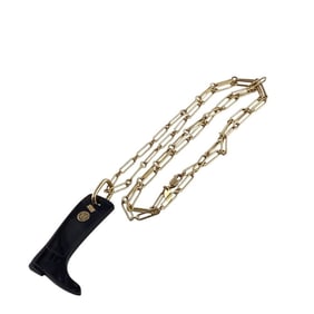 HERMES Hermes Cavalier Necklace High Chain Brown Women's
