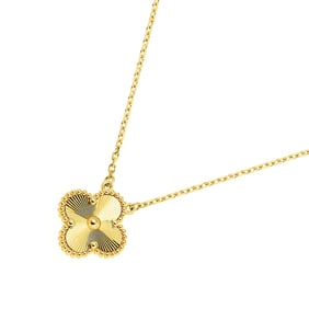 Van Cleef & Arpels Alhambra Guilloche Necklace 42cm K18 YG 750 VCA