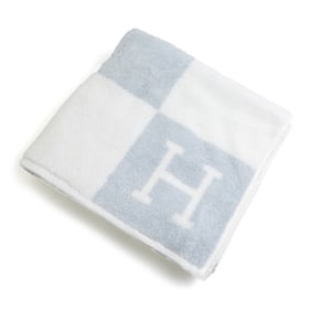 Hermes Towel Baby Cotton Light Blue White Kids e60157g