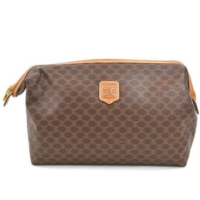 CELINE Clutch Bag Pouch Macadam Brown Gold Men's Women's e60339a